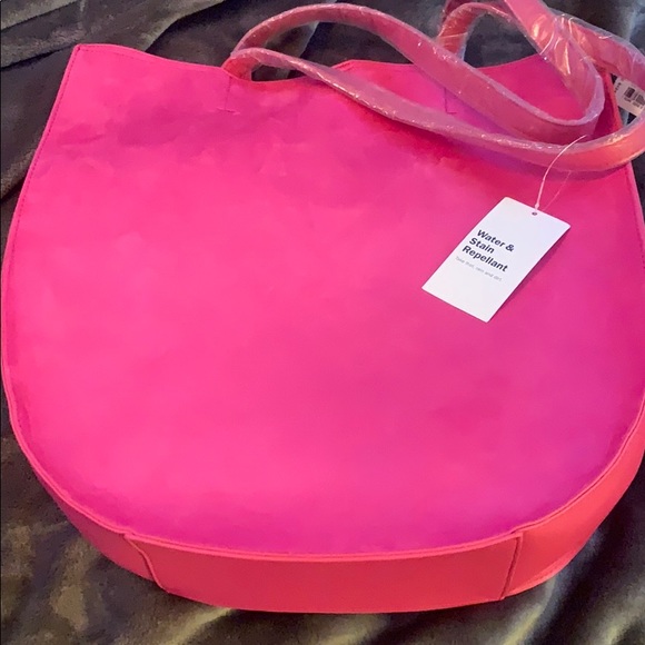pink and navy bag